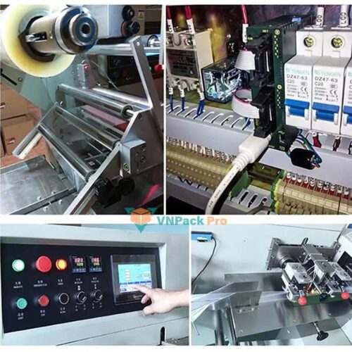 các bộ phận máy đóng gói nằm ngang dùng để đóng gói bánh quy, bánh kẹo