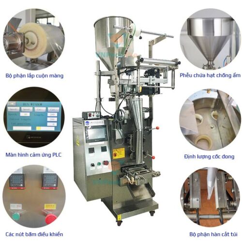 Cấu tạo máy đóng gói hạt hút ẩm VNPACK