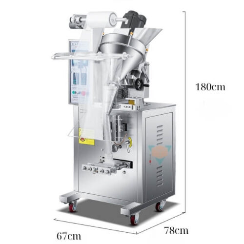 Kích thước tổng thể của máy đóng gói bột chà ron