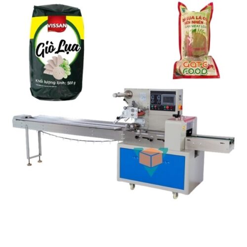 Máy đóng gói chả lụa dạng nằm ngang