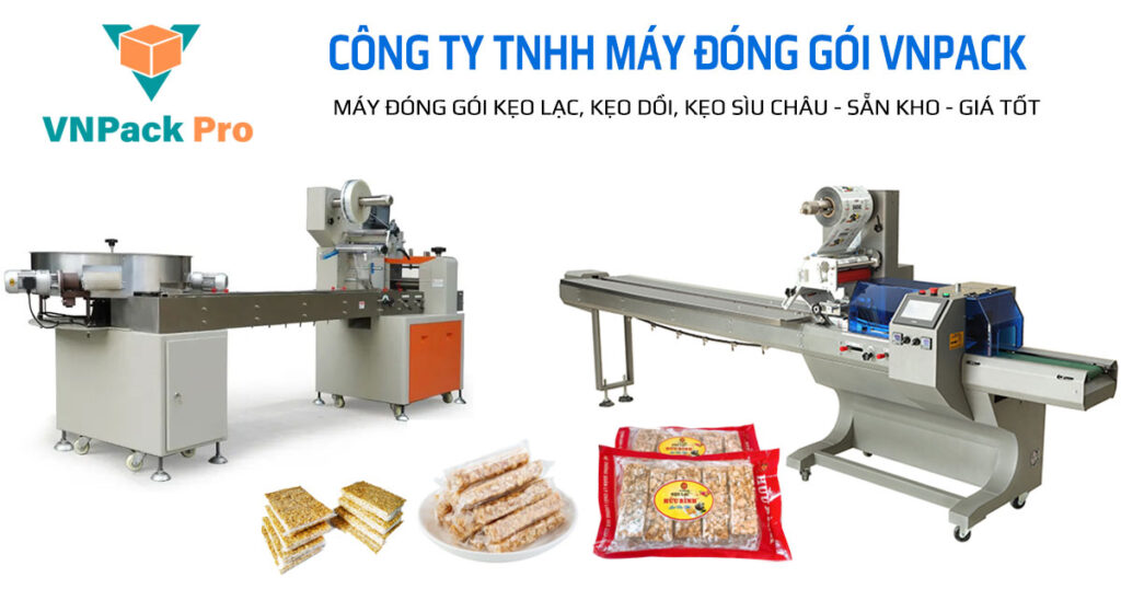 Máy đóng gói kẹo lạc, kẹo dồi